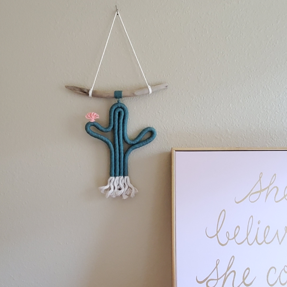 Handmade cactus & driftwood decor